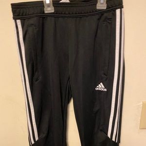 Adidas black xs athletic pants three stripe